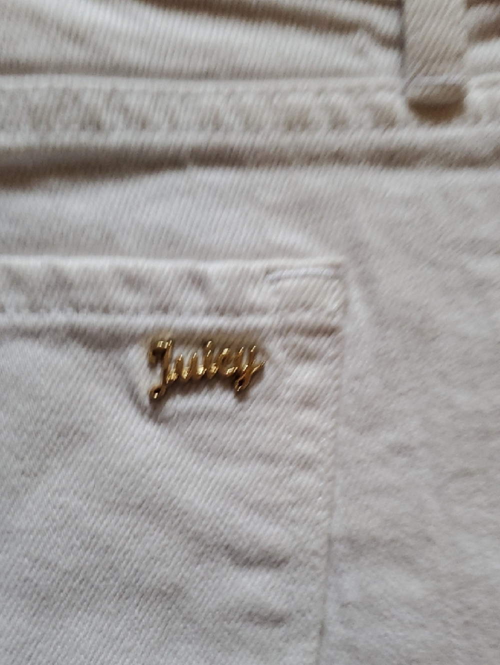 Juicy Couture White Embroidered Denim Cutoff Shorts - Picture 6 of 9